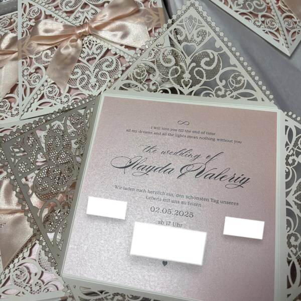 60PCS Personalized Laser Cut Printing Wedding Invitation Cards with 60PCS Personalized Laser Cut Printing Wedding Invitation Cards with