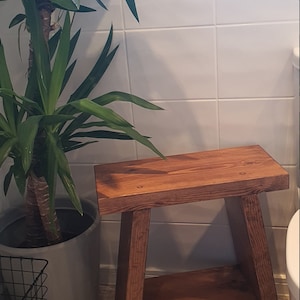 Rustic Wooden Stool - Etsy UK