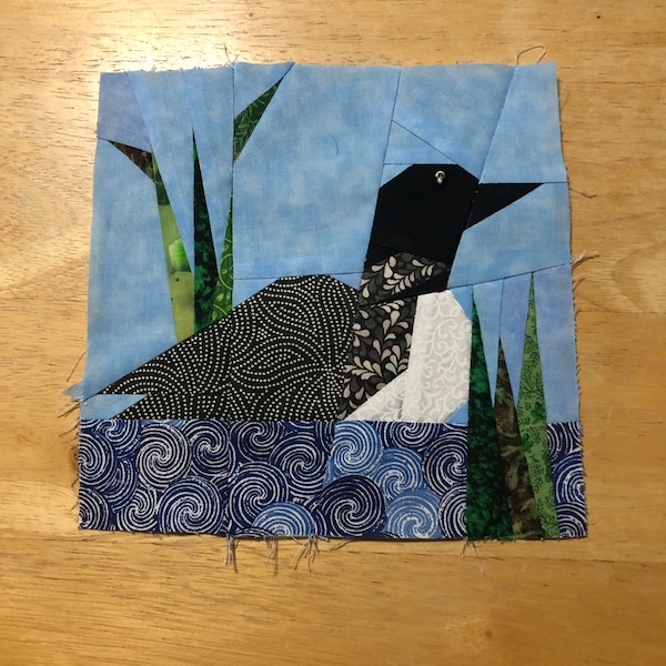 Loon Pattern Paper Loon on the Lake Paper Pieced Block Pattern in PDF - Etsy