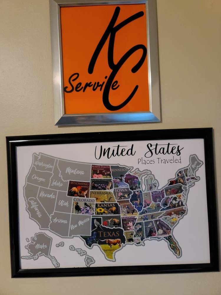 USA Scratch Off Map; State Symbols map; United States Poster; Educational travel scratch off poster; Places Traveled Map; Scratch off poster