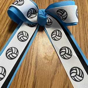 Volleyball Bows, Volleyball Hair Bows, Volleyball Red Black Ribbons Hair Ties, Volleyball Senior Players Gifts, Bulk Volley Ball Ribbon Bows