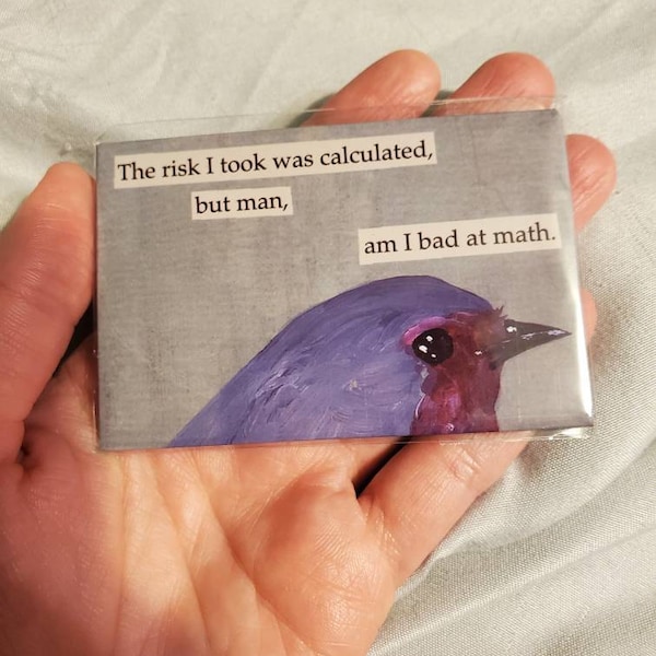 The Risk I Took Magnet - Bird - Math - Humor - Animal - Nature - Gift ...