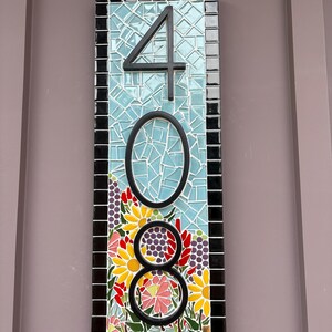 Floral Mosaic Address Sign House Numbers Flower Bright Colorful - Etsy