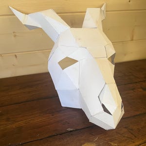 Lion Mask, Cat Mask, Papercraft Mask, DIY Animal Head, Instant Pdf download, Paper Mask, 3D Mask, Low Poly, Template, Halloween, Printable