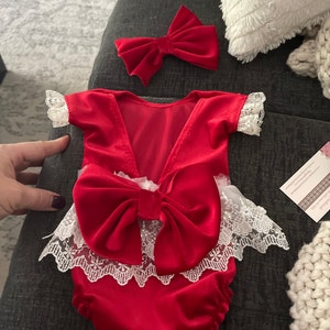 Romper In Velvet Stuff For New Born Baby Girl main image 1