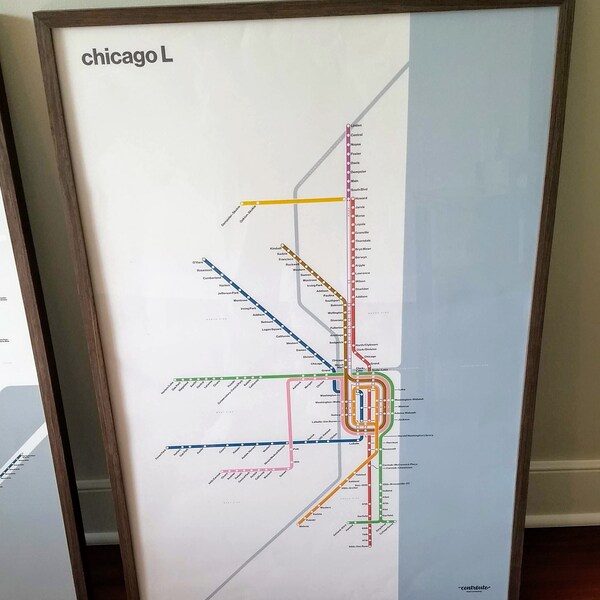 Chicago L Subway Map / CTA / Minimal Poster Print / Subway Style Wall ...