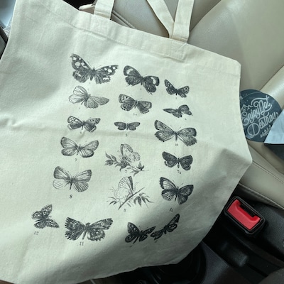 Butterfly Tote Bag Butterfly Chart Canvas Tote Bags for Women ...