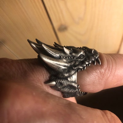 Ouroboros Dragon Handmade Sterling Silver Men Ring, Ouroboros Serpent Mythology Ring, Dragon Silver Men Jewelry, Silver Unique Ring For Men