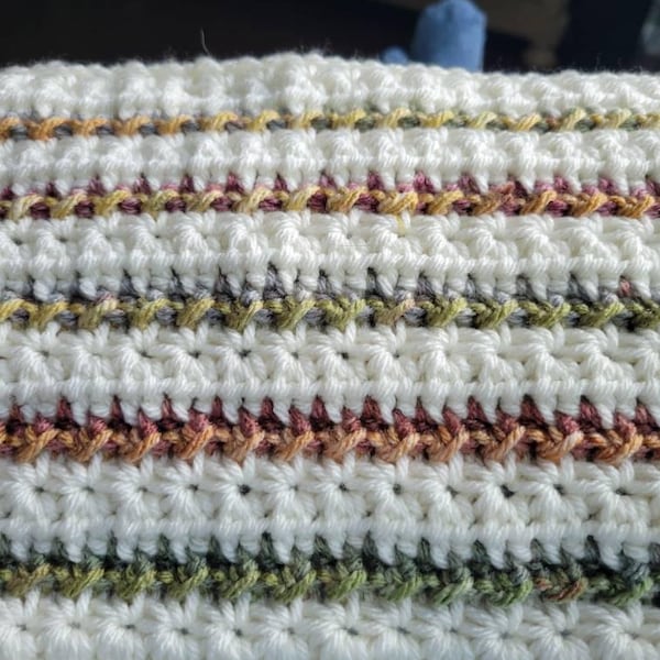 Amelia Blanket Crochet Pattern: Two-color Throw, Multiple Sizes (PDF ...