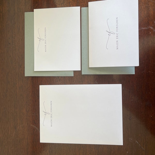 Complete Personalized Stationery Set - EXQUISITE SCRIPT MONOGRAM ...