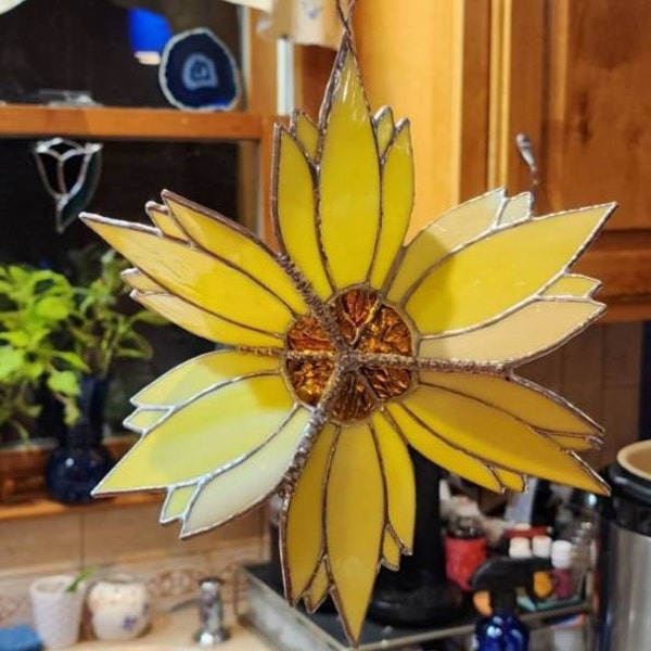 Sunflower Stained Glass Spinner Pattern Etsy
