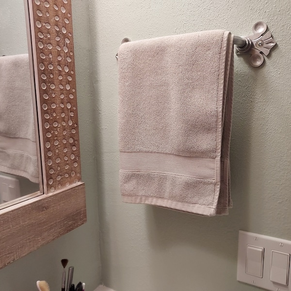 Vintage Towel Rail Silver Towel Bar Shabby Chic Towel Holder Farmhouse ...