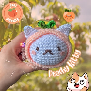 Padrão de amigurumi de gato laranja, pelúcia de fruta de animal ...