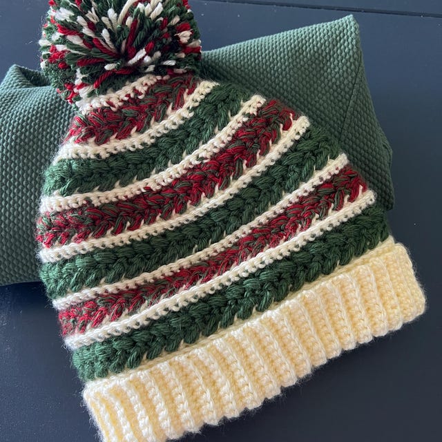 A customer's finished Wheat Stitch Beanie Crochet Pattern