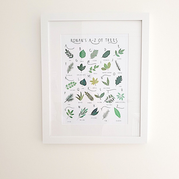 A-Z of Trees, Alphabet Print, Tree Identification Poster, British Flora ...