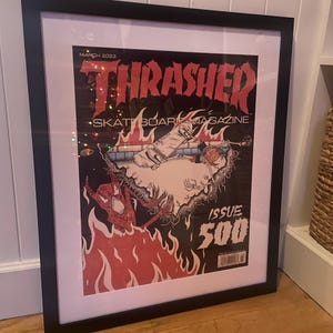 Thrasher Magazine Hand Painted Poster Print, High Quality Matte