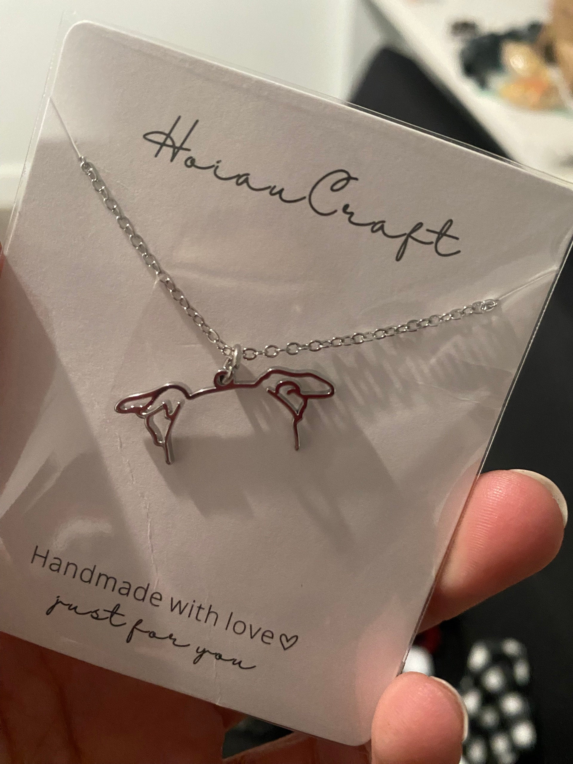 Custom Dog Ears Outline Necklace - Personalized Pet Jewelry - Animal Silhouette Pendant- Unique Dog Lover Gift - Memorial Pet Portrait Gift