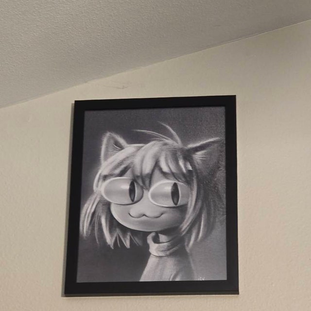 「毛づくろい　- neco sketch series」 額付き　箱あり iap_640x640.