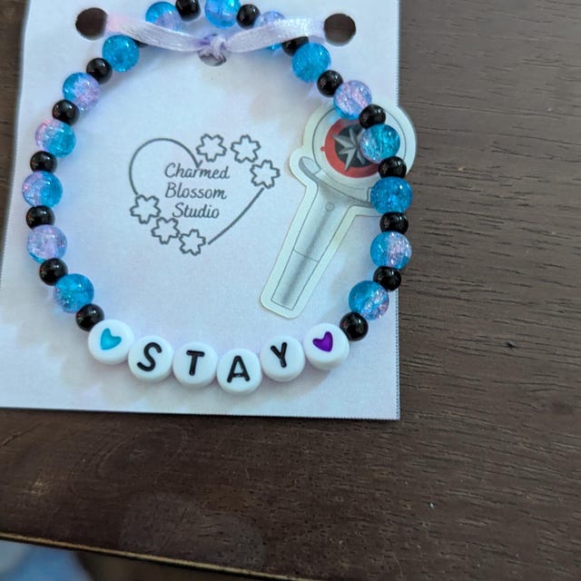K-pop SKZ Bias Beaded Bracelet Glass Beads Colours Love Hearts