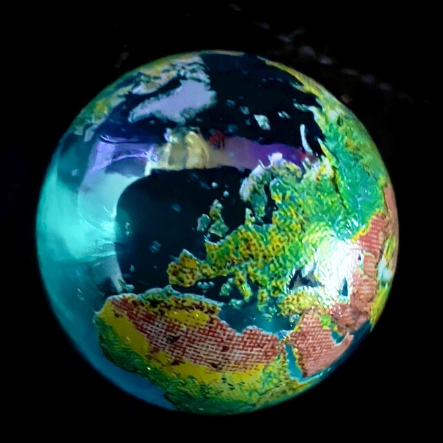 地球儀ガラスビー玉 22mm (0.9インチ) 宇宙ギフト 地球儀 教育