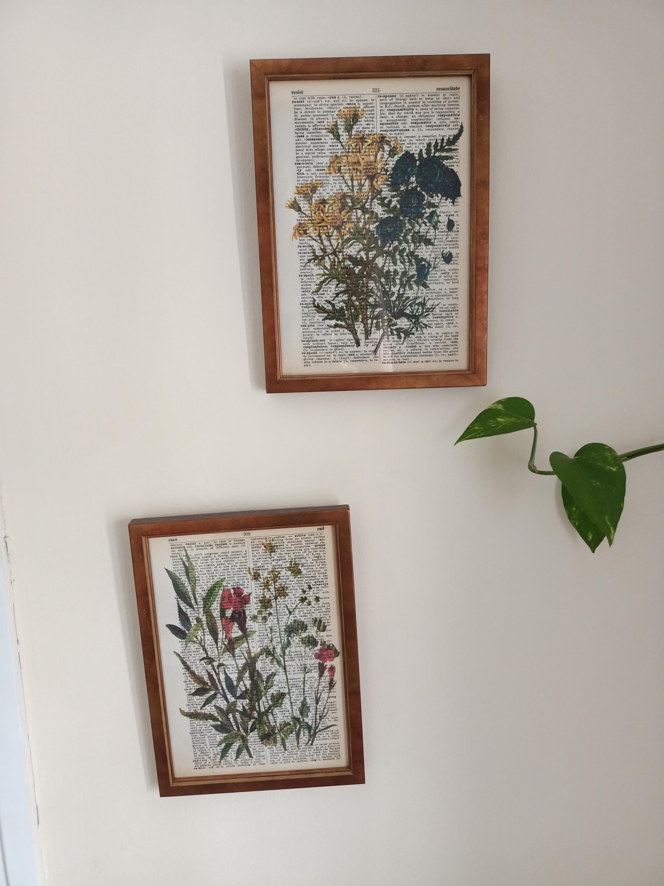 Flower Themed dictionary prints
