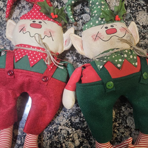 Jingle Elf EPATTERN - Primitive Christmas Holiday Cloth Doll Craft ...