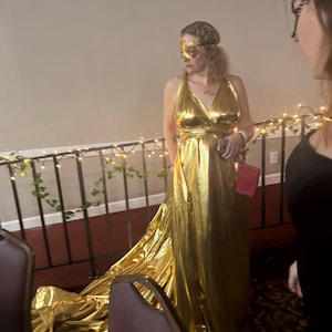 Diana Gold Lame Dress: Shiny Party Gown - Etsy Ireland