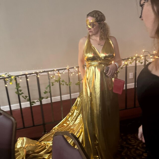 slim fit dress slacks Vintage Gold Lame Cocktail Dress main image 0