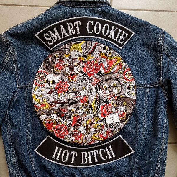 Custom Embroidered Top and Bottom Rocker Set MC Biker Patch 6