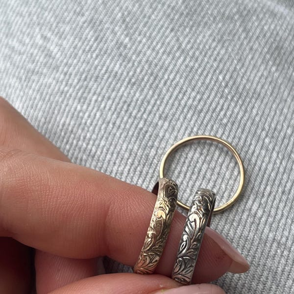 Stackable Minimalist Silver Ring Set, Handmade Stacking Rings for Women ...