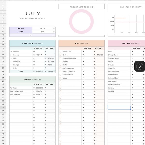 Monthly Budget Spreadsheet Google Sheets Monthly Budget Planner Bill ...