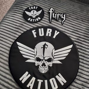 Fury NATION XL & 2xs Iron-on Patch Aufnäher Parche Brodé