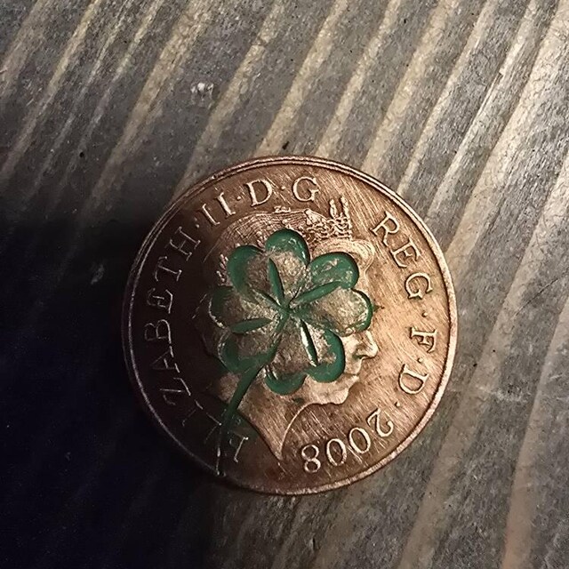 Lucky Penny Shamrock Four Leaf Clover Coin Good Luck Charm Pocket