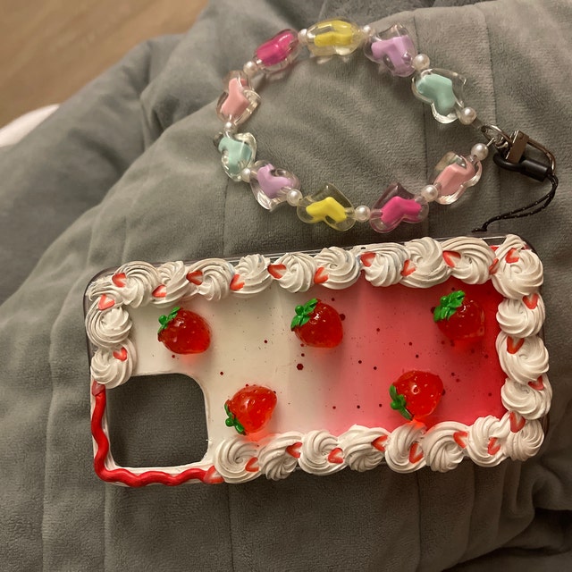 iPhoneアクセサリー cake Strawberry Cake Decoden Phone Case for All Brand, Fake Cake