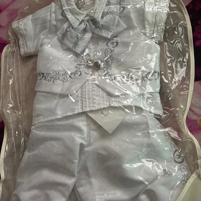 Girls White Floral Applique Spanish Version First Communion Candle Set