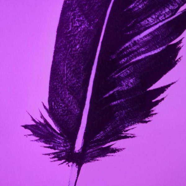 Crow Feather Black Raven Feather Minimalist Print. Fine Art Paper ...