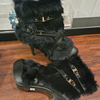 Authentic Fur Trimmed Boots - Etsy