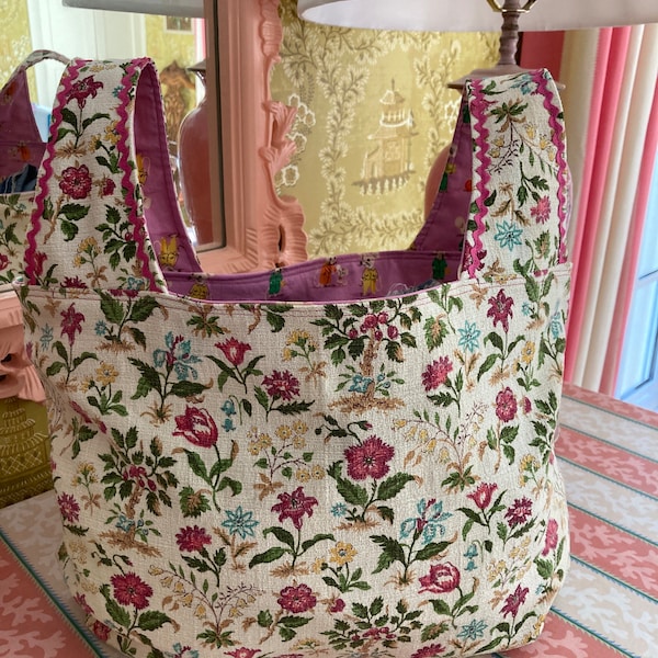 Grocery Bag Sewing Pattern PDF: Reversible Market Tote in Three Sizes ...