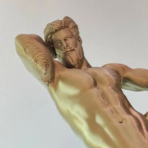 Two Muscular Nude Men Showing Affection // 8.5 Inches // 3D Printed