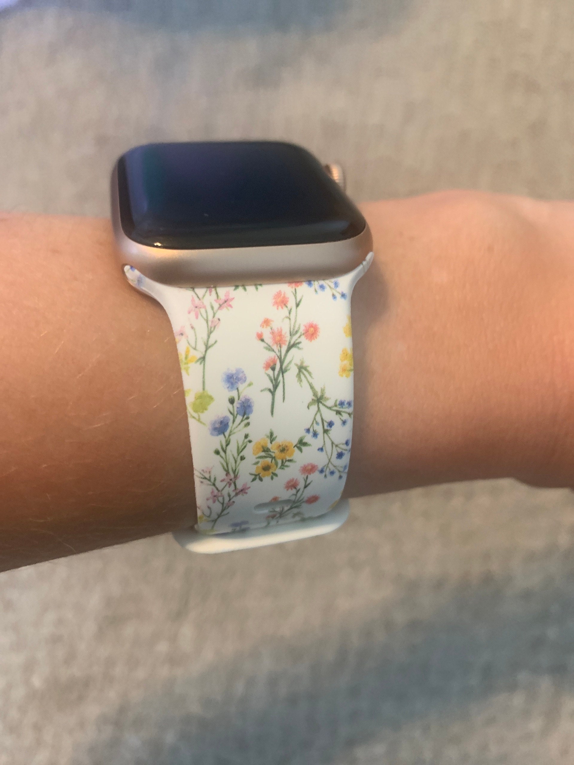 Small Spring Flowers Silicone Watch Band compatible with Apple Watch Fitbit Samsung Garmin