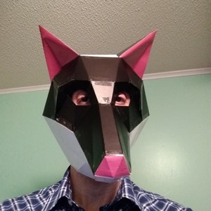 Fox Mask DIY Paper Mask Printable Template Papercraft 3D - Etsy
