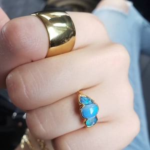 Customer photo from Grace, Three Stone Raw Australian Opal Ring