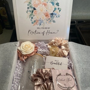 Bridesmaid Proposal Box Personalized Gift Blush Will You Be My ...