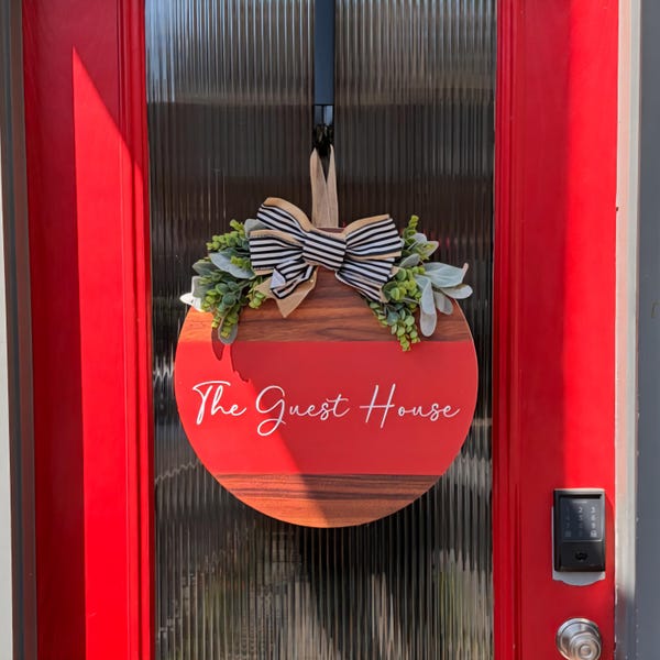 Front Door Decor, Custom Door Hanger, Welcome to Our Home, Custom Front ...