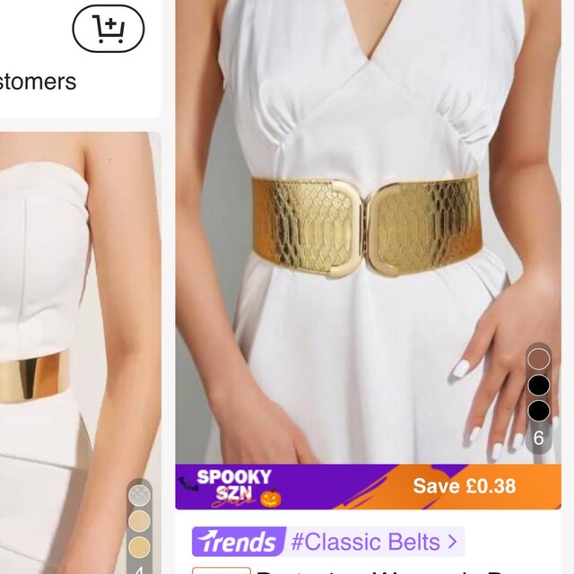 8519 Women Corset Belt Wide Stretchy Waspie Elastic Waist With Gold Buckle Yalice Women Corset Belt Gold Wide Elastic Waist Belt for  main image 4
