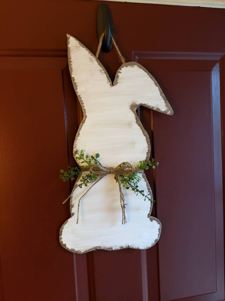 Front Door Decor | Easter Bunny Door Hanger | Easter Decor l Front Door Wreath | Easter Door Sign | Easter Door Hanger | Easter Welcome