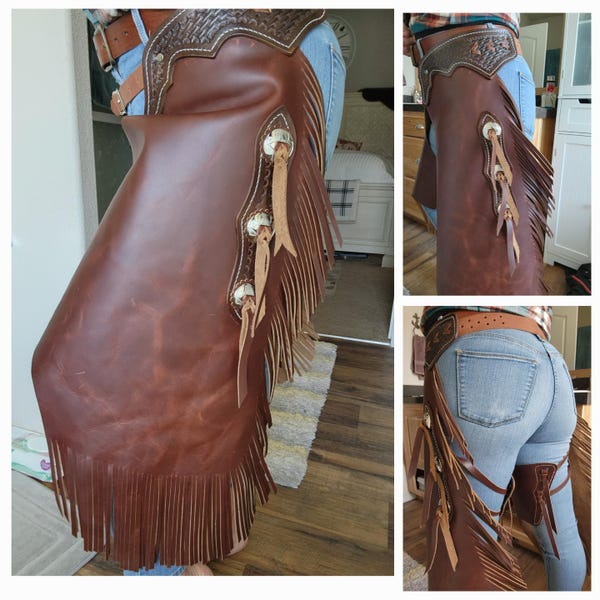 Custom Made Leather Shotgun Chaps/ New/r Bar K - Etsy