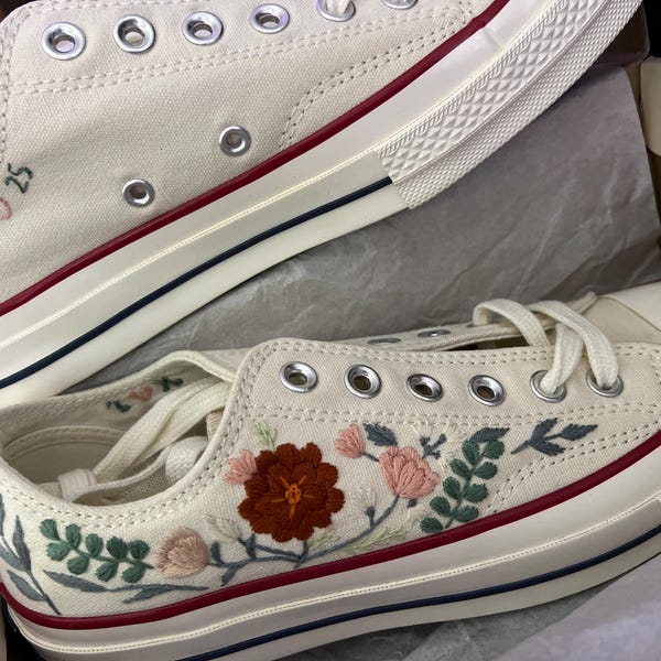 Custom Embroidered Converse High Tops Chuck Taylor / Hand Embroidered ...