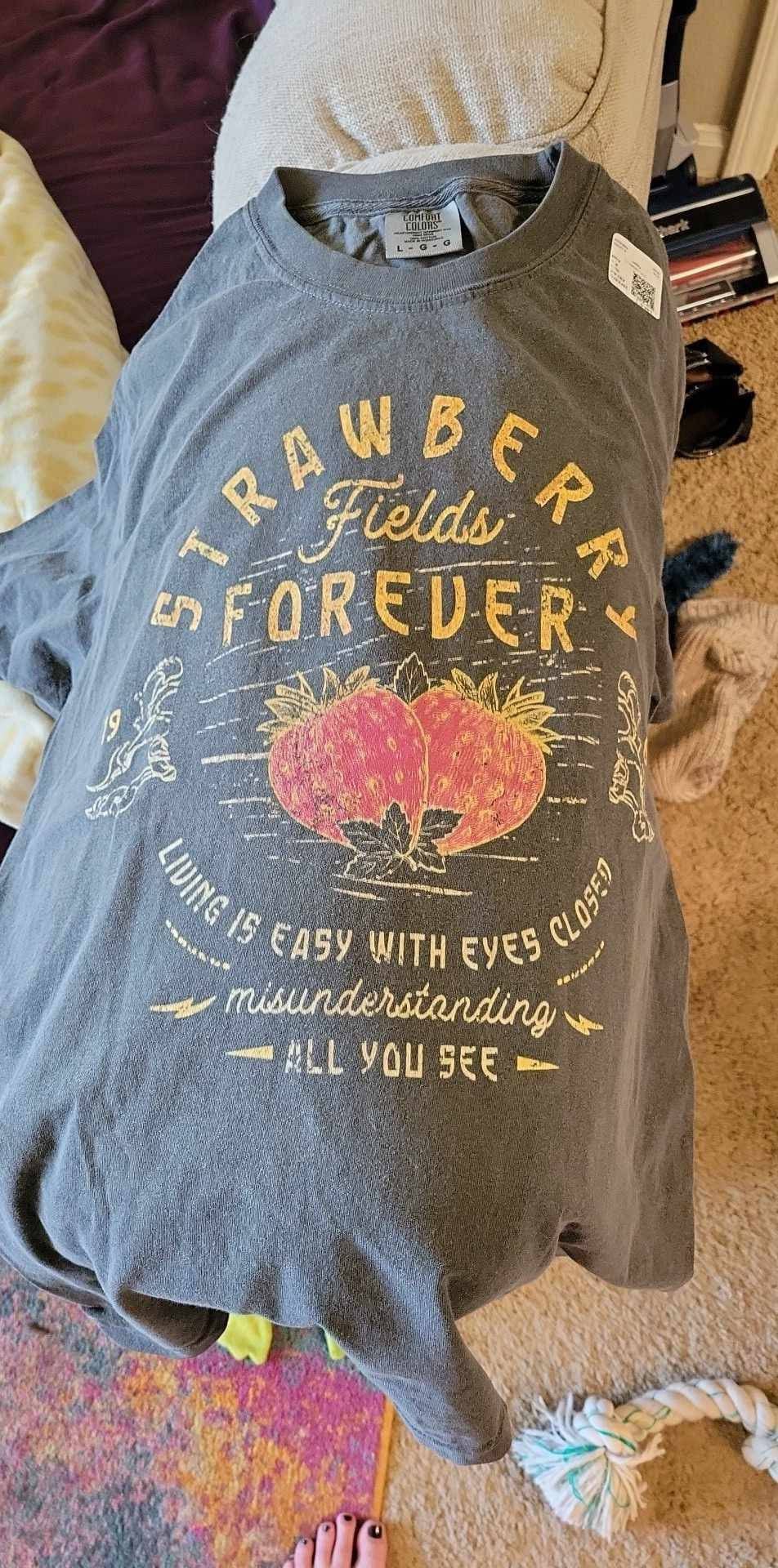 Old School Band Tee, Vintage Retro Band Tee, Beatle Strawberry Fields Rock Band Tee, Oversized Trendy Shirts, Comfort Colors® Band Shirt