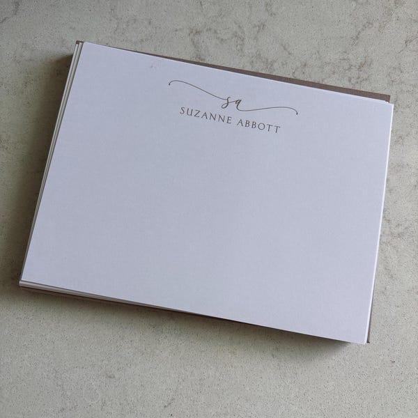 Personalized Note Card Set - EXQUISITE SCRIPT MONOGRAM - Women's ...